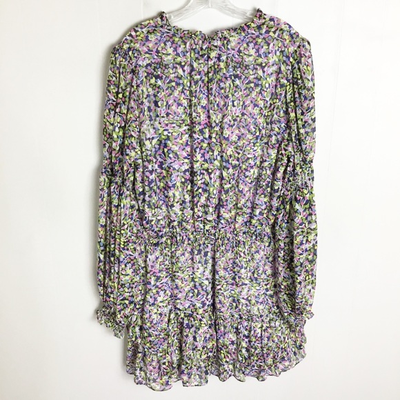 NWT TED  BAKER US Karliie Abstract Floral Confetti Dot Tiered Mini Dress 2XL 6 - Picture 8 of 11